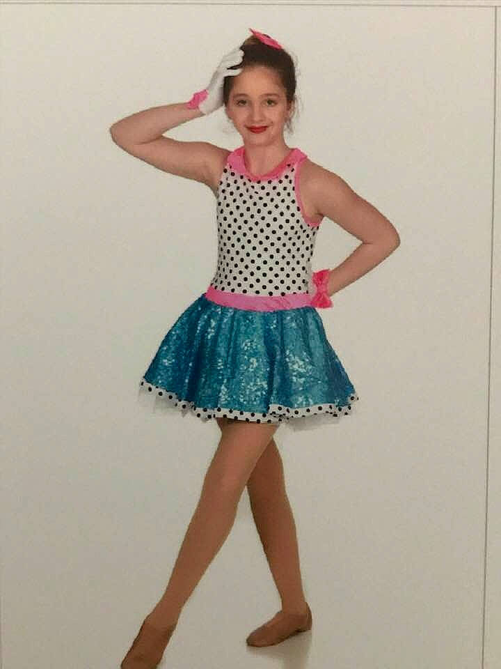 Madison is registered to the contest to win money with this photo: ballet_tutu, child, child_model, clothing, costume, dance, dancer, design, dress, fashion, footwear, joy, pattern, performance, performing_arts, person, pink, polka_dot, shoe, waist
