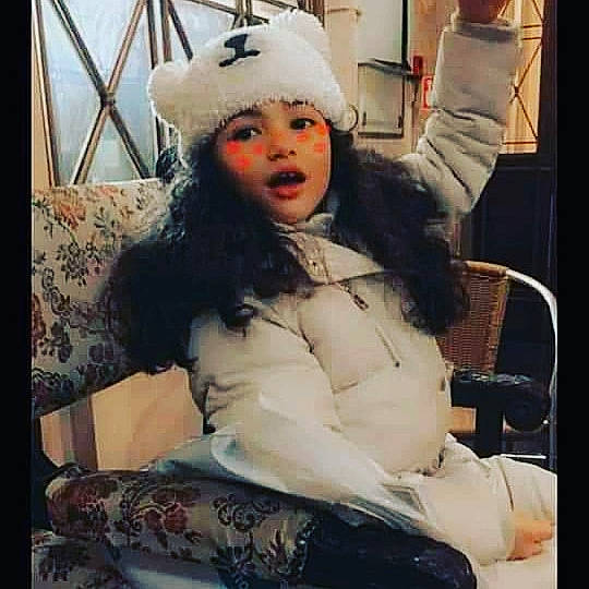 Alexia joined the competition — help win amazing prizes! animal_product, blond, cool, costume, eyewear, fashion_design, fur, fur_clothing, glove, happy, headgear, headwear, human_leg, lip, long_hair, person, selfie, sitting, street_fashion, thigh